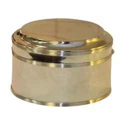 круглая серебряная коробочка или конфетница (415гр). 20 век