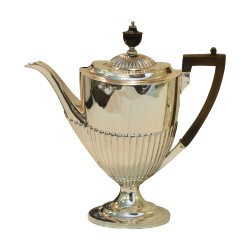 silver chocolatier with wooden handle. 19th century