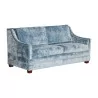 JANSEN 风格的沙发，覆盖蓝色天鹅绒面料 - Moinat - 沙发