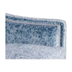 JANSEN 风格的沙发，覆盖蓝色天鹅绒面料