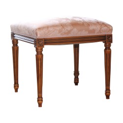 Bank, Puff, Louis XVI-Stil mit Holzsockel …