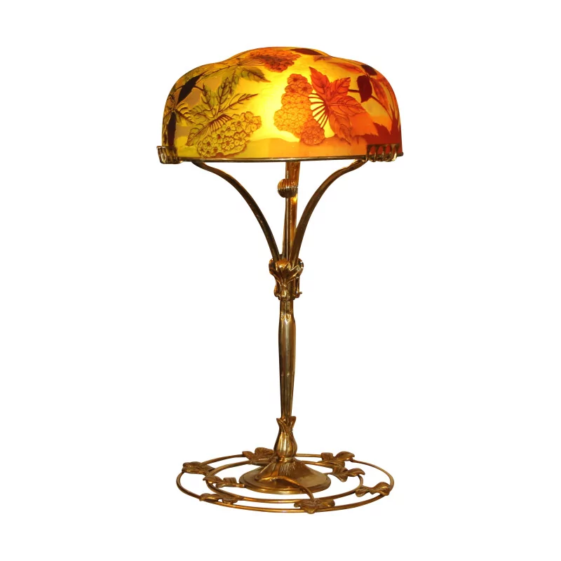 \"Ombelle\" table lamp on a richly decorated bronze stand. - Moinat - Table lamps