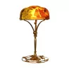 \"Ombelle\" table lamp on a richly decorated bronze stand. - Moinat - Table lamps