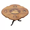 Brienz tripod oval pedestal table, in carved wood and … - Moinat - End tables, Bouillotte tables, Bedside tables, Pedestal tables