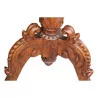 dreibeiniger ovaler Säulentisch Brienz, aus geschnitztem Holz und … - Moinat - Sockeltische, Gueridons