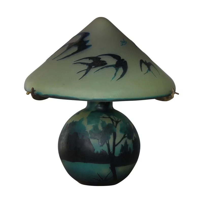 Glass paste lamp signed on Émile GALLÉ hat and foot - Moinat - Table lamps