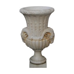 Urne en marbre de Vérone beige, modèle GENÈVE.