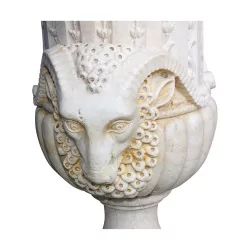 Urn in beige Verona marble, GENEVA model.
