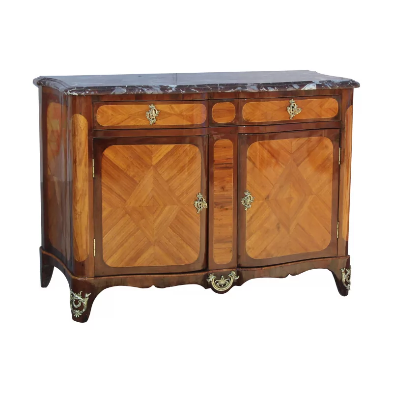Buffet, cabinet with doors, Louis XIV, signed under the marble, - Moinat - Buffet, Bars, Sideboards, Dressers, Chests, Enfilades