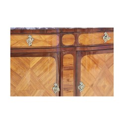 Buffet, Schrank mit Türen, Louis XIV, unter dem Marmor signiert,