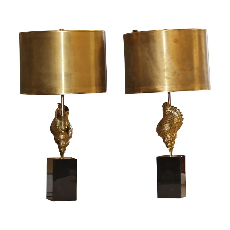 Paire de lampes de la Maison Charles, modèle «Coquillage» en … - Moinat - Lampes de table