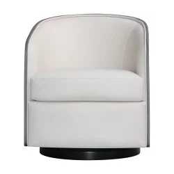 Fauteuil de salon, modèle "Coque" pivotant sur socle noir