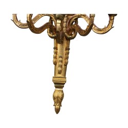 Paire d'appliques Louis XVI Napoléon III en bronze doré, grand …