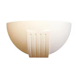 Modern half-moon wall lamp in white staff with