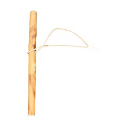Walnut wood walking stick with cord 20th century