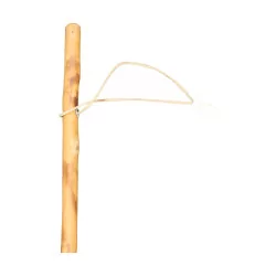 Walnut wood walking cane with cord 20th century