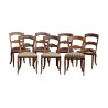 Ensemble de 6 chaises + 1 chaise Louis - Philippe, modèle … - Moinat - Chaises