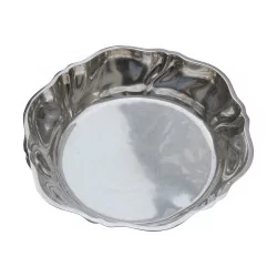 круглая овощная тарелка из серебра 800 пробы (332г) 20 век