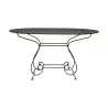 Vincy model oval table in wrought iron with sheet metal top … - Moinat - Heritage