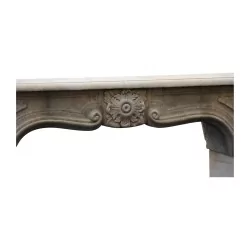 Louis XV Baroque style fireplace in Charente stone. There …