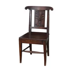 Küchenstuhl aus dunkel gebeiztem Holz. 20. Jahrhundert