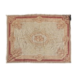 Rug with small dots, Needlepoint. Colors: Beige, brown, …