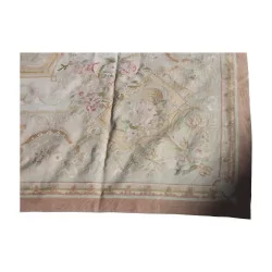 Tapis Aubusson Coloris : Marron, beige, rose, vert et