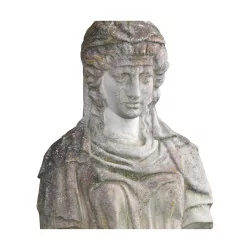 Grande statue de femme romaine, sans bras, en pierre …