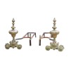 Paire de chenets en bronze patiné Louis XIV. France, fin 18ème … - Moinat - Chenets