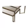 Low coffee table in patinated brass with clear glass - Moinat - Coffee tables