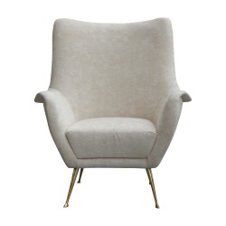 Design-Loungesessel ICO PARISI Jahr 50 mit Stoff bezogen, auf …