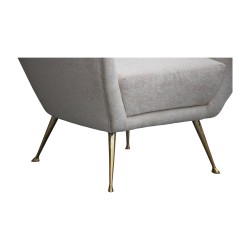 Design-Loungesessel ICO PARISI Jahr 50 mit Stoff bezogen, auf …