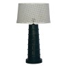 Lampe  en terre cuite emaillée coloris Bleu Aqua Marina avec  - Moinat - Lampes de table