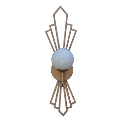 Art Deco style wall lamp, 1 light, rose gold finish with