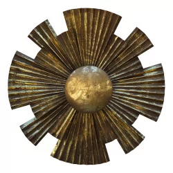 Wandleuchte SOLEIL aus patiniertem Metall mit Gold-Finish, 1 Licht.