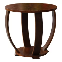 Art Deco pedestal table in walnut veneer France