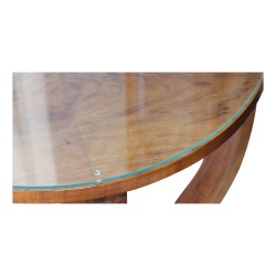 Art Deco pedestal table in walnut veneer France