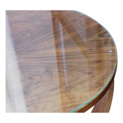 Art Deco pedestal table in walnut veneer France