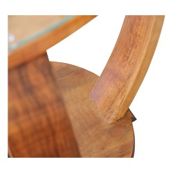 Art Deco pedestal table in walnut veneer France