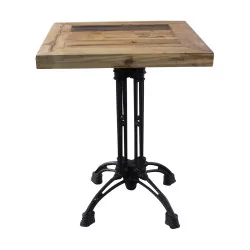 Table de cuisine, guéridon de forme carré, plateau en bois et …