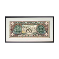 Tableau Billet de 1 Dollar, à relief sous verre en papier et …