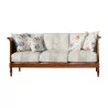 Louis XVI daybed sofa in walnut, covered with fabric - Moinat - Sofas