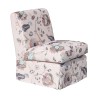 Chauffeuse modèle Américain recouvert de 5ml de tissu fleuri. - Moinat - Fauteuils
