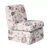 American model fireside chair covered with 5ml of floral fabric. - Moinat - Armchairs