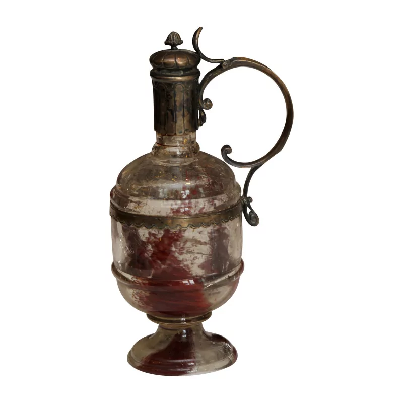Flasche im neugotischen Stil aus irisierendem Glas, mit Goldrahmen … - Moinat - Dekorationszubehör