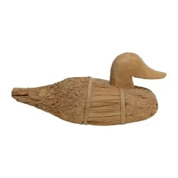 Duck decoy in reed wood. 20th century.