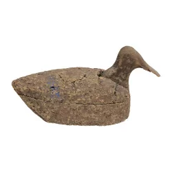 个软木鸭诱饵。 19世纪末20世纪初。