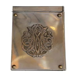 Notepad holder in 800 silver. Italy, 20th century.
