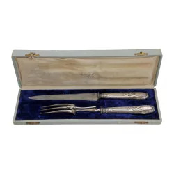 Messer und 1 Silbergabel im Etui. 20. Jahrhundert