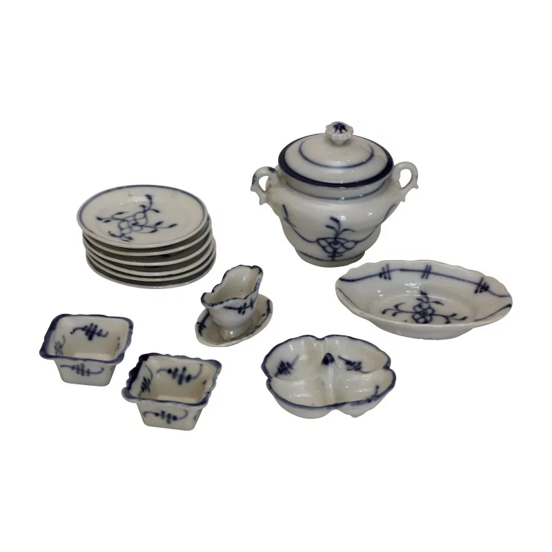 Chinese blue miniature dinner service, including 12 … - Moinat - Chinaware, Porcelain